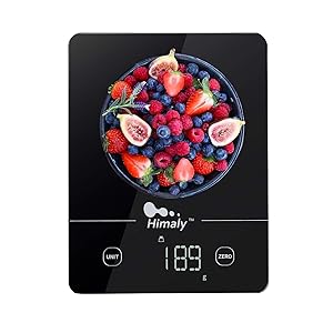 Food Scale Digital Weight Grams and oz, 22lb Kitchen Scale for Cooking Baking , Easy Clean Touch Button Tempered Glass Panel with LED Display