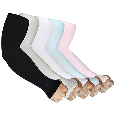 Achiou Arm Sun Sleeves Compression UV Protection Cooling for Men Women Summer Sunblock, Cycling Driving Golf Running