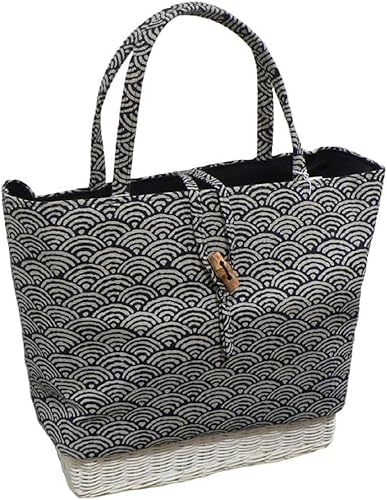 Amazon かご バッグ トート バッグ 安心 の 日本 製 京都 万里小路 ブランド 青海波 No 02 きもの大岡 カゴバッグ