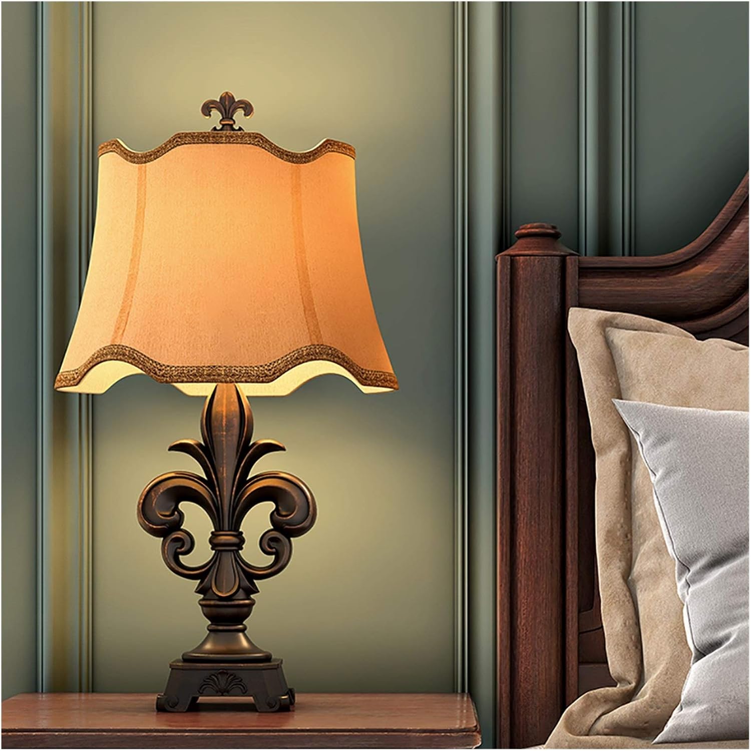 ZRL Nachttischlampen Traditionelle Tischleuchten Retro Nachtlicht