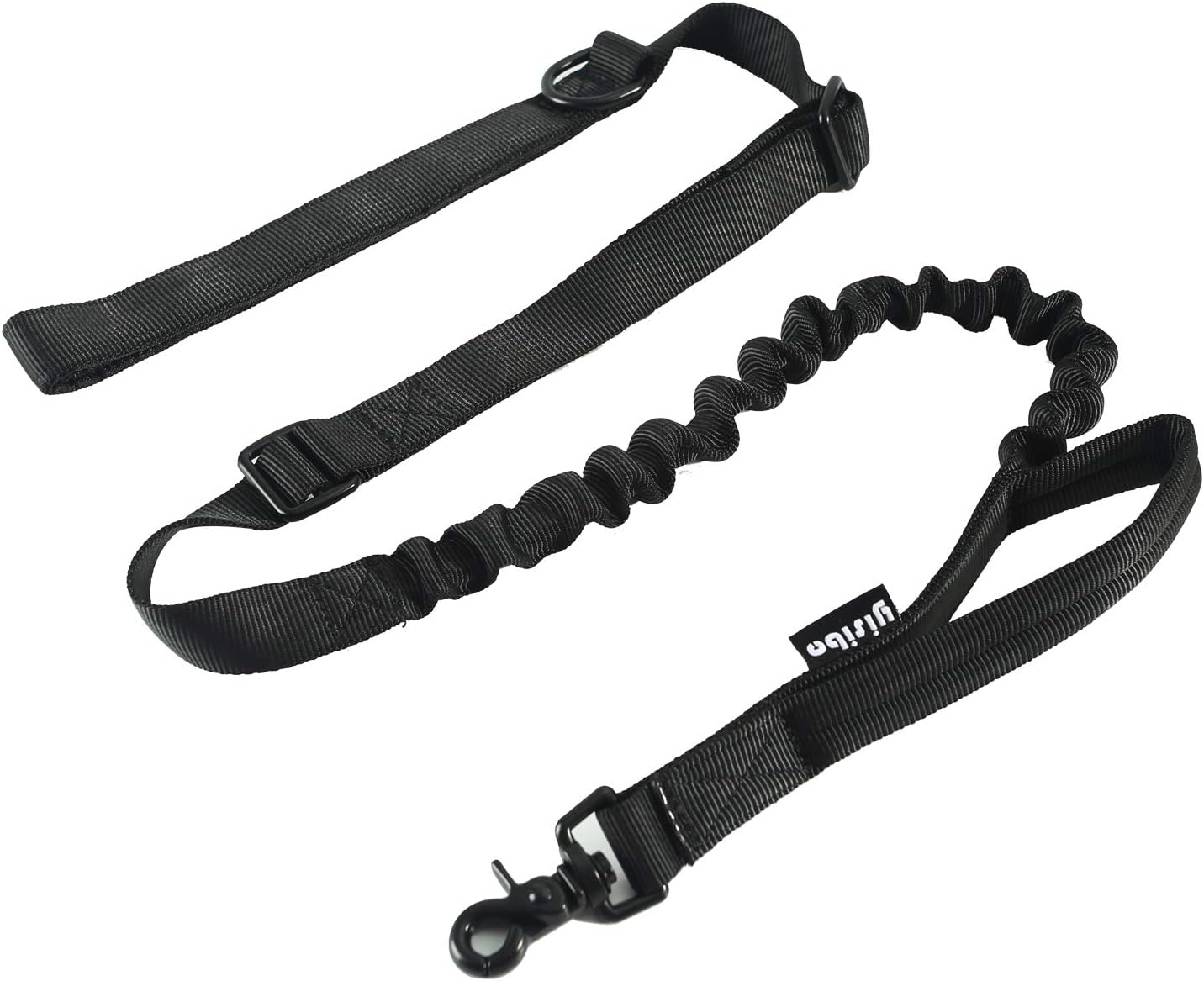 yisibo Tactical Bungee Dog Leash, 6 Foot and Adjustable for Medium Large Dogs (Black)