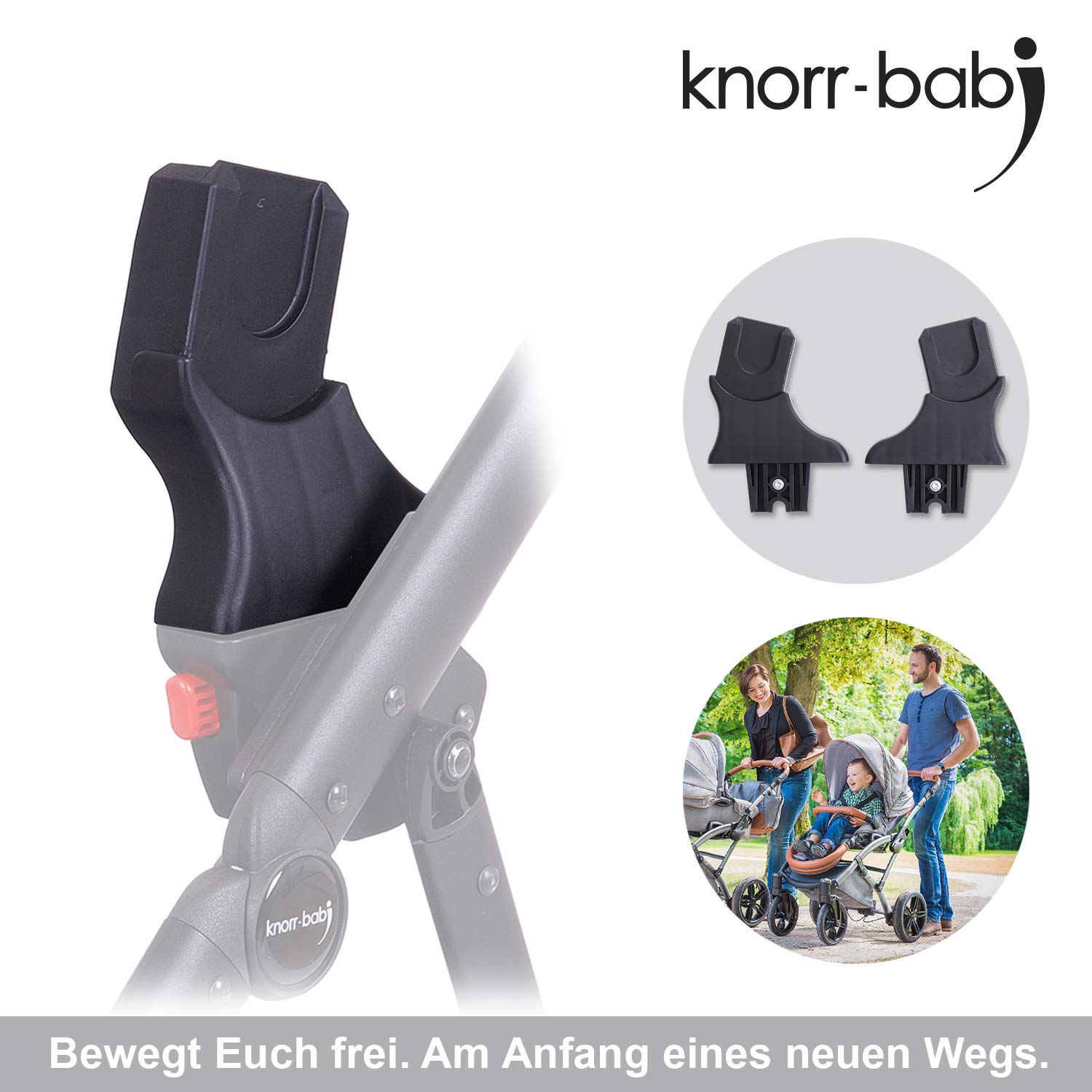 knorr-baby 35096 Adapter für Babyschale - Kombi-Kinderwagen YAP und MADEIRA, Schwarz