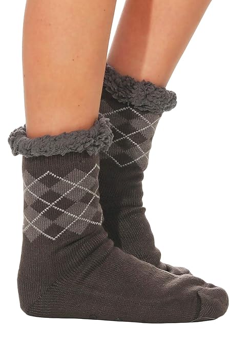 Cleostyle - Collection warme Hüttensocken/Hausschuhe mit ABS Sohle für Herren 71