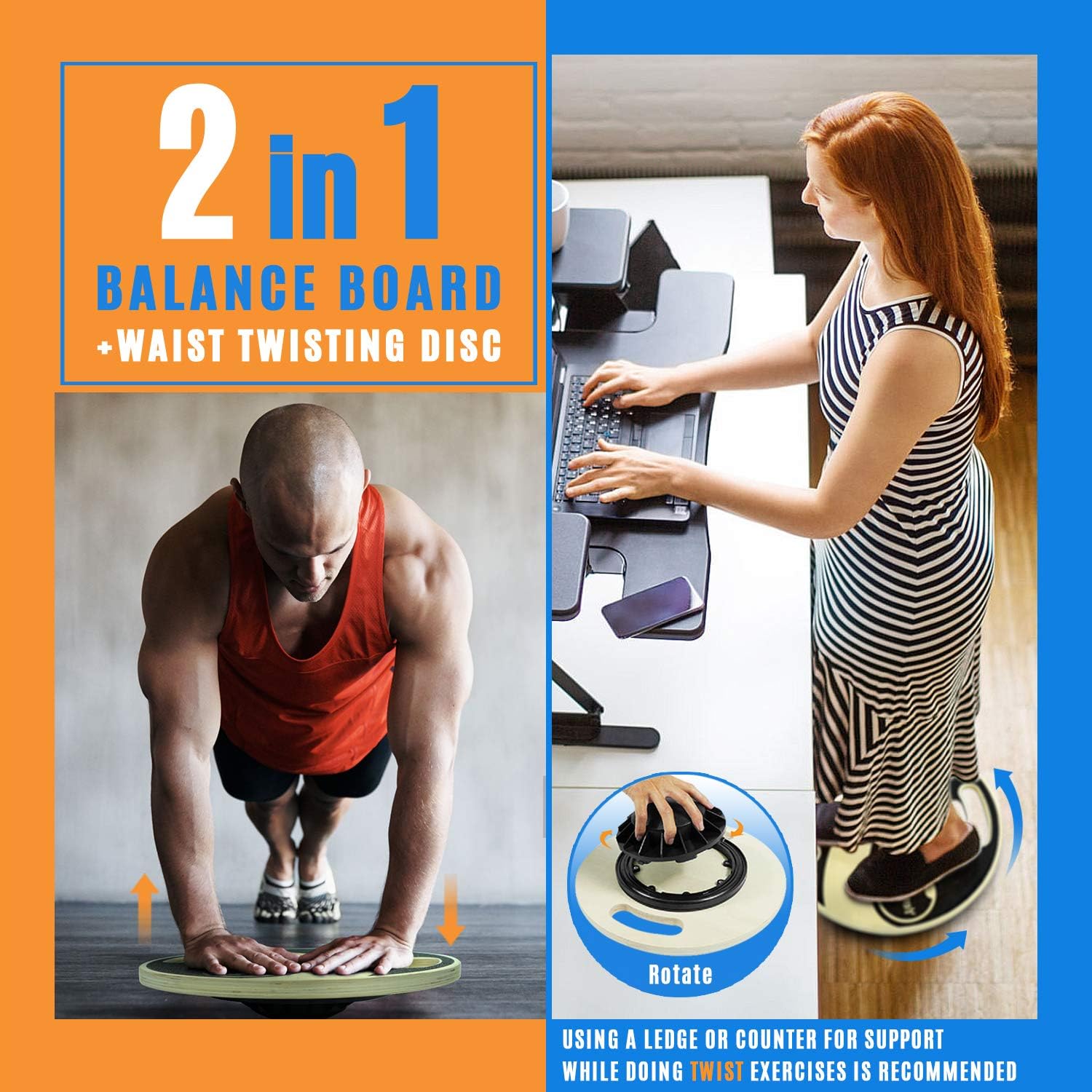 Yes4All Wooden Wobble Balance Board – Exercise Balance Stability Trainer 15.75 inch Diameter - Black - ²DB6FZ : Sports & Outdoors