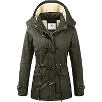 Uoiuxc Women's Warm Winter Coat Hooded Fleece Lined Parkas Jacket