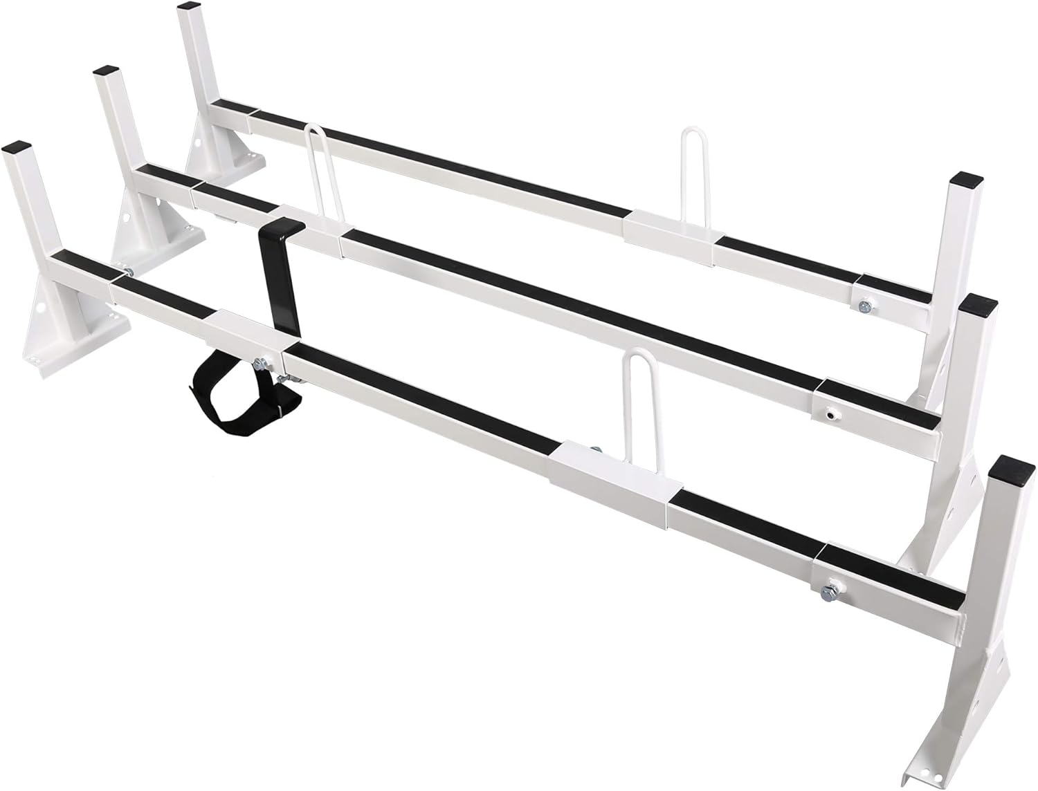 ECOTRIC Universal 3 Bars Van Roof Mount Full Size Steel Ladder Rack for Chevy Express Ford GMC Savana: Automotive