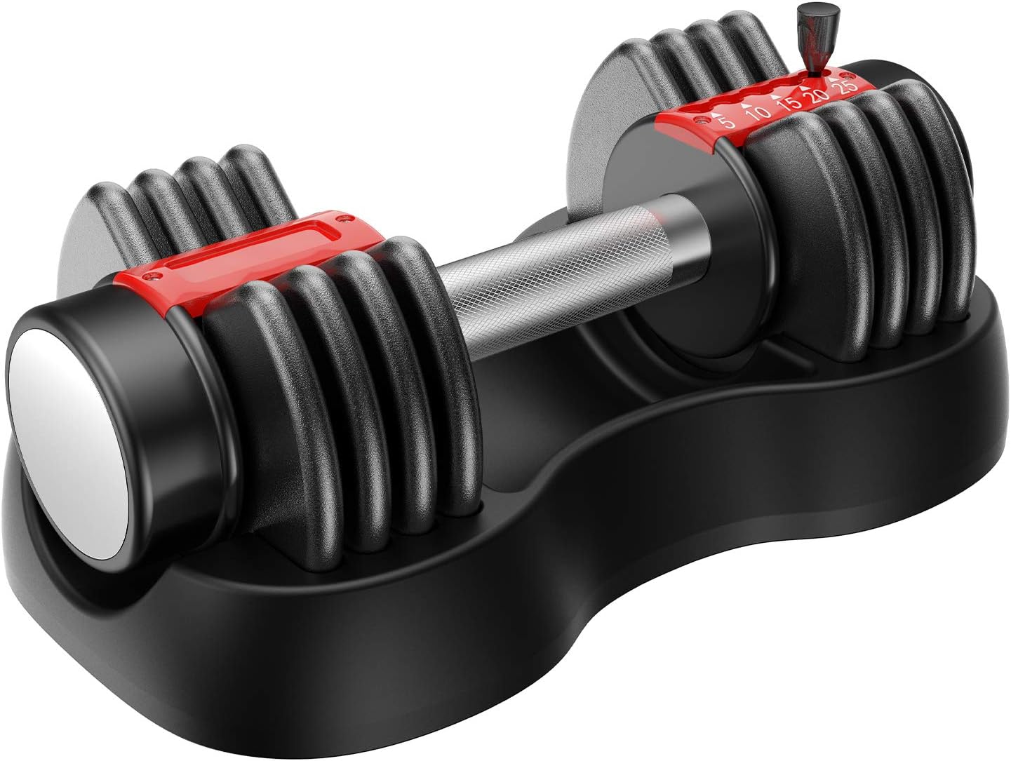 Hhusali Adjustable Dumbbell 25 lbs with Fast Automatic Adjustable and Weight Plate for Body Workout Home Gym(1 PCS) : Sports & Outdoors