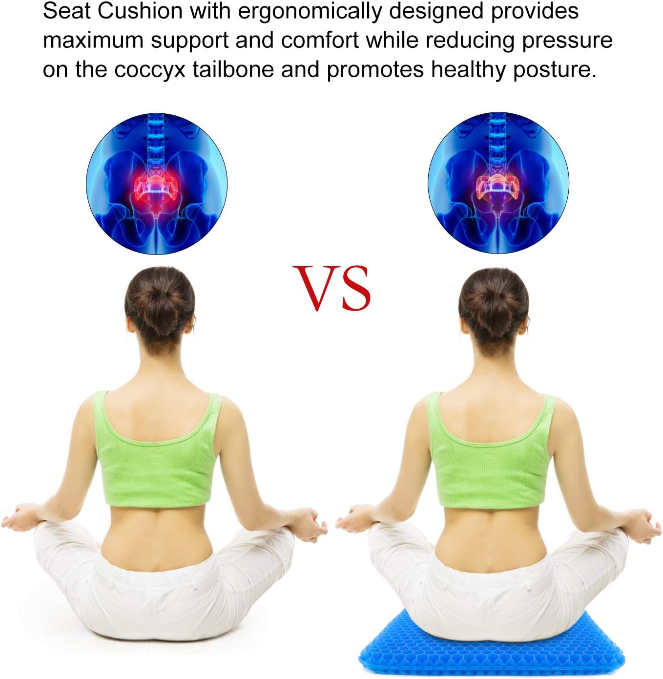 Puzzle Gel Seat Cushion Ventilation Breathable Gel Seat Cushion Body Pressure Dispersion Butt Pain Relief Healthy Seat Cushions for Office Chairs Wheelchair Truckers : Office Products