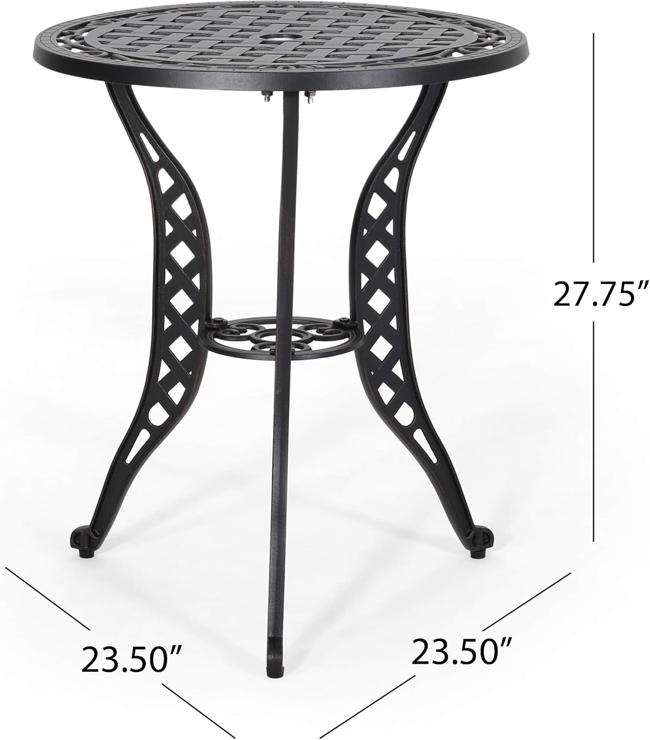 Christopher Knight Home La Sola Metal Outdoor Bistro Set, Black With Bronze: Garden & Outdoor