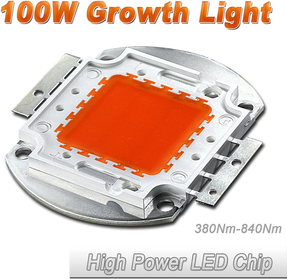 (20 Pcs) Hontiey High Power LED Chip 100W Full Wavelength Light 380-840Nm Bulbs 100 Watt Beads DIY Spotlights Floodlight COB Integration Lamp SMD Stage Lights
