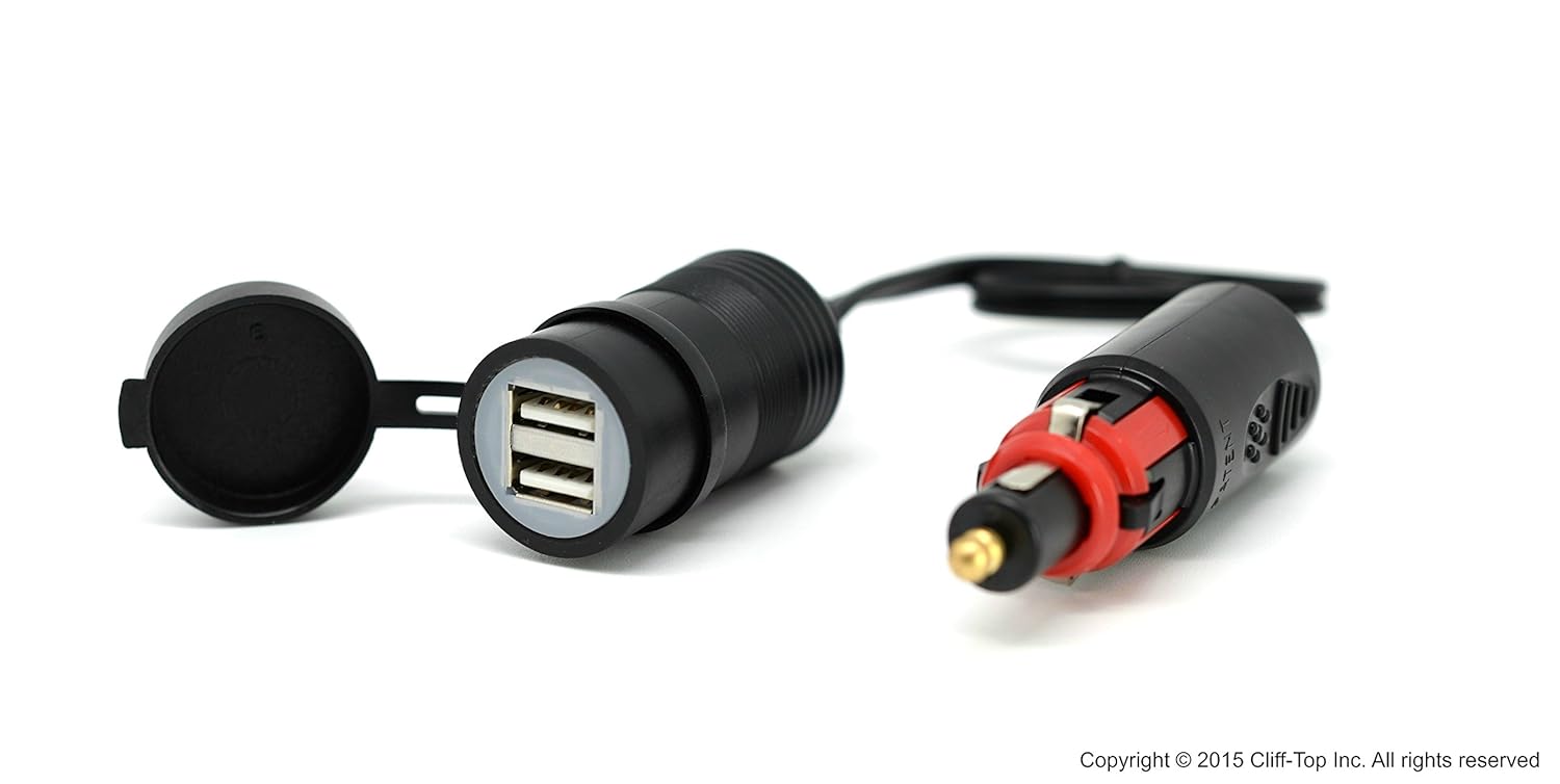 CliffTop® 3.3 Amp Interchangeable USB Charger (Hella Din & Cigarette