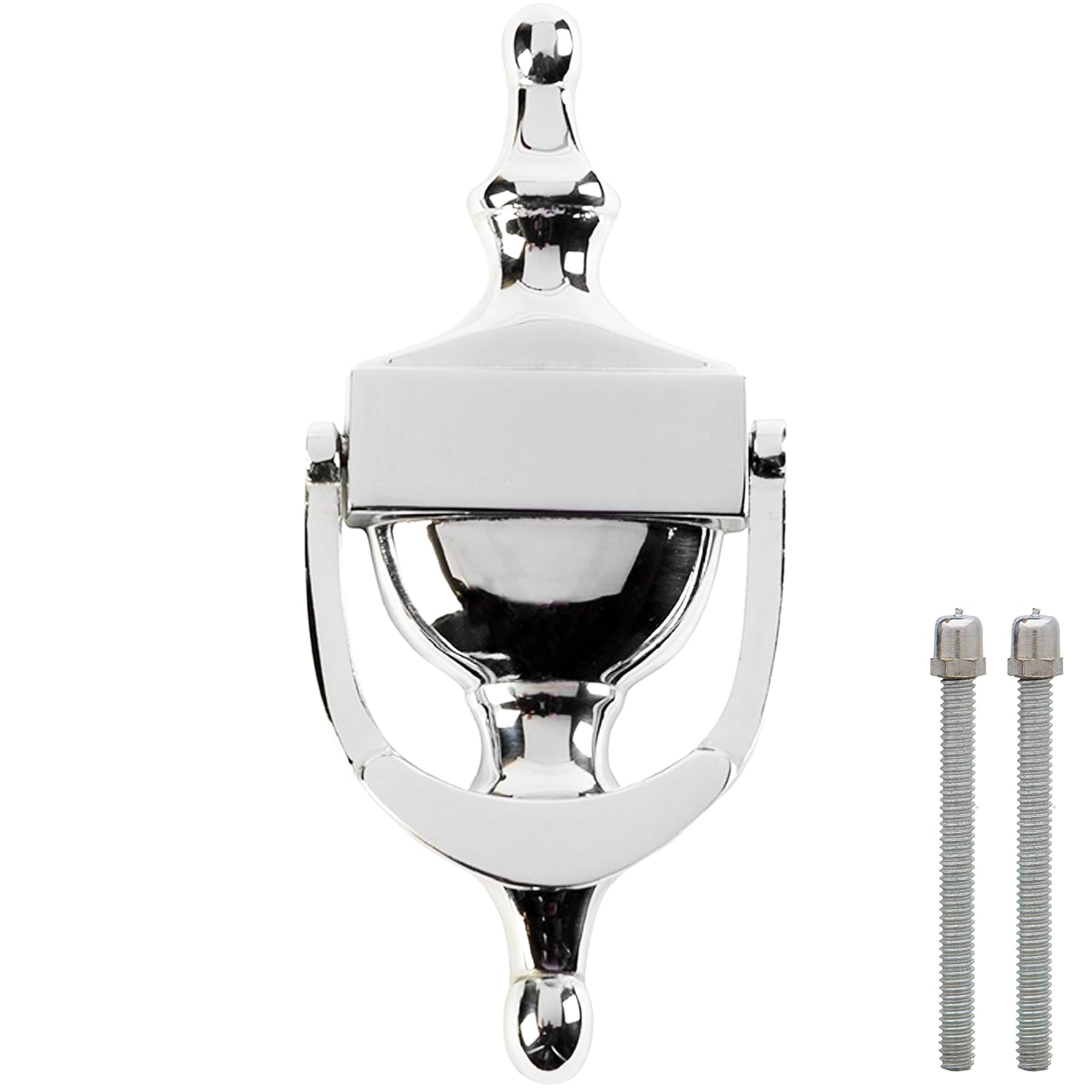 6" Polished Chrome Classic Victorian Urn Door Knocker with Fixing Bolts
