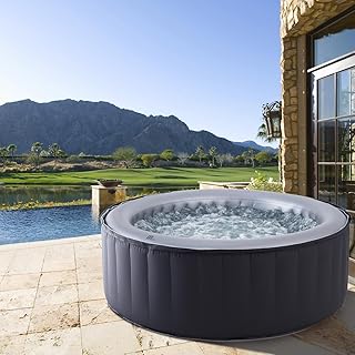 BRAST Whirlpool MSpa aufblasbar für 4 Personen SPA Ø180x70cm In-Outdoor Pool 118 Massagedüsen Timer Heizung Aufblasfunktion per Knopfdruck TÜV geprüft Bubble Spa Wellness Massage