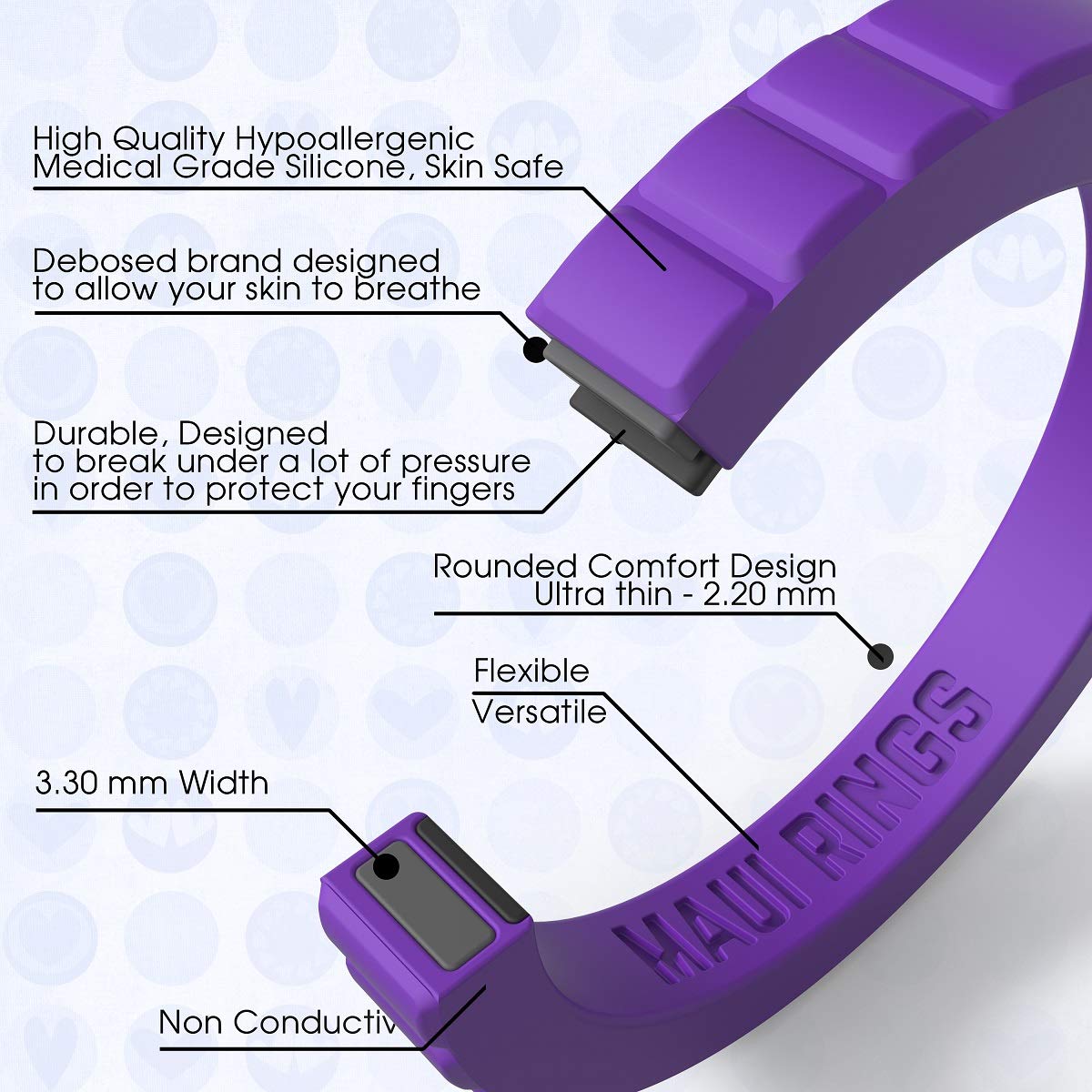 MAUI RINGS ELEGANT Silicone Engagement Rings for Women Stackable Rings Silicone Wedding Ring for Women Silicone Bands Silicone Ring Wedding Band Womens Rings Stacking Rings (COMBO 3, 7)