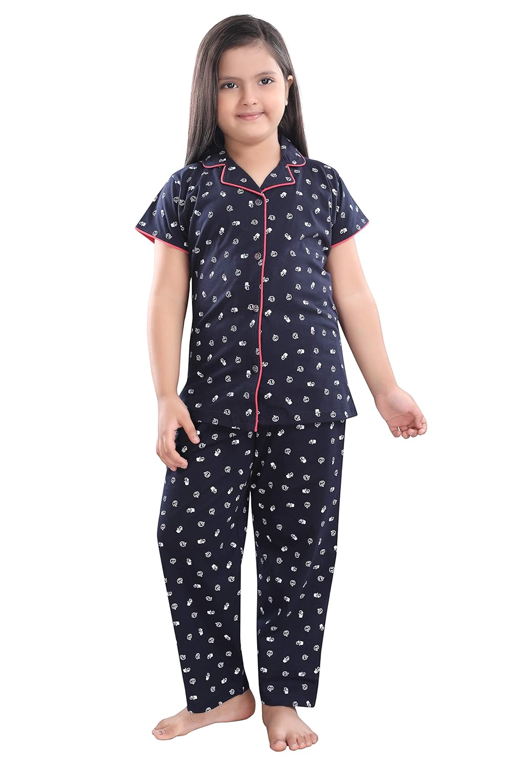 Buy AV2 Girls Cotton Printed Night Suit Night Dress 6620 at Amazon.in