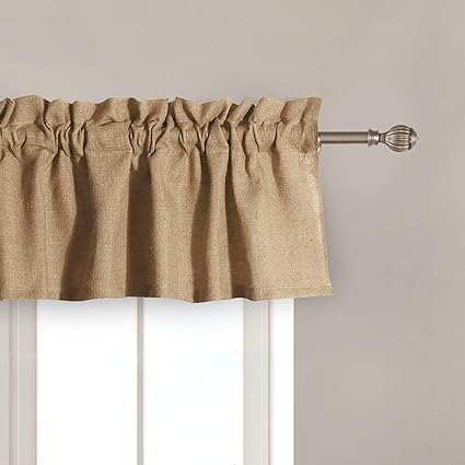 Greenland Home Burlap Window Valance, Natural