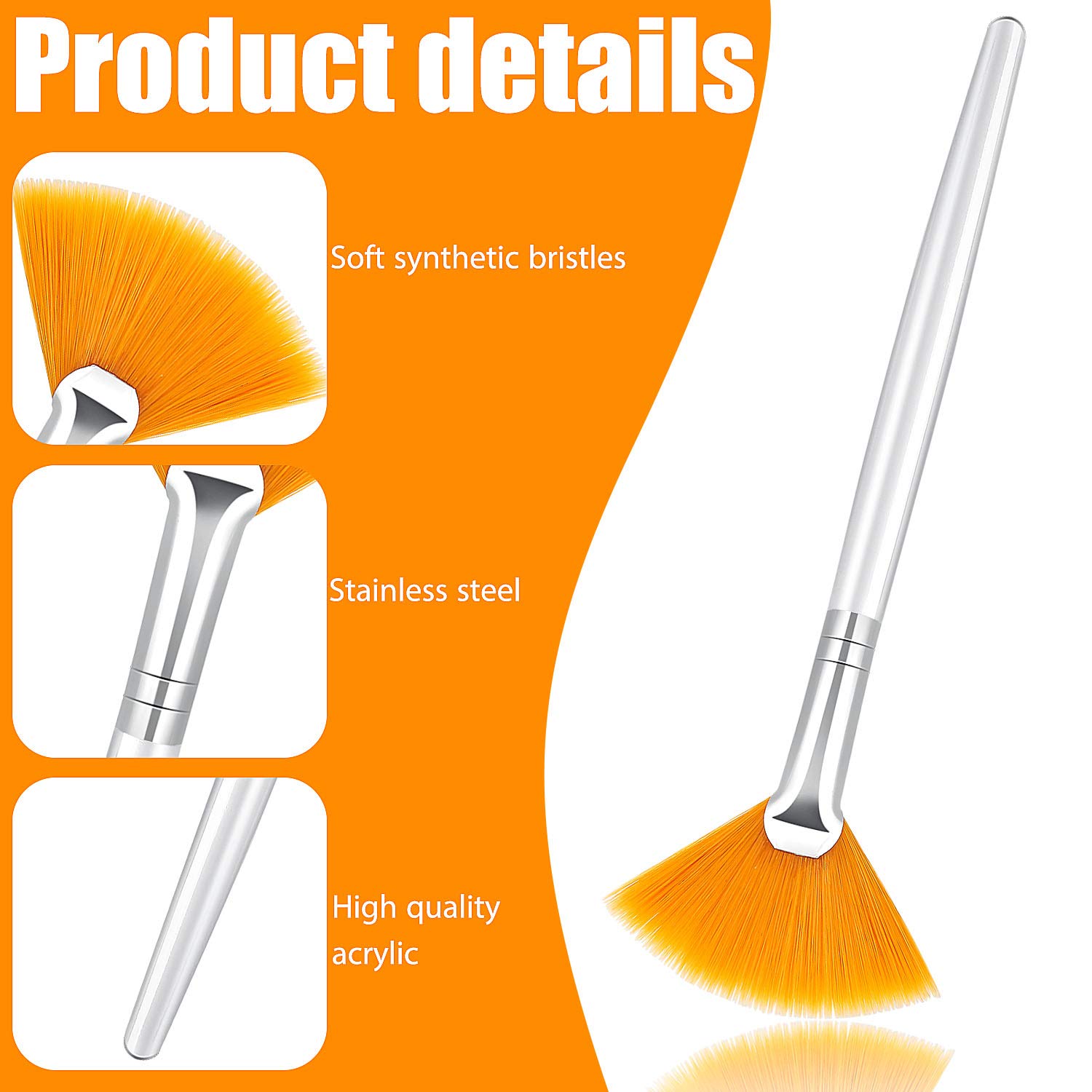 14 Pieces Fan Mask Brushes Facial Mask Applicator Brush Soft Fan Brushes Acid Applicator Brush Cosmetic Makeup Applicator Tools for Mud Mask Cream: Beauty