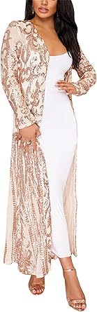 sequin open front cardigan