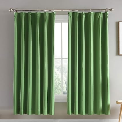 Amazon Hansleep カーテン 1級遮光 2枚組 断熱 防寒 防音 省エネ 厚手 無地 おしゃれ 洗える 寝室 リビング用 モスグリーン 幅100cm 丈178cm カーテン オンライン通販