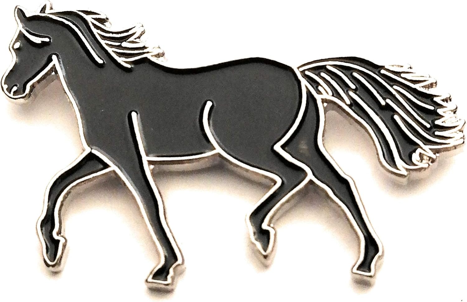 Black Horse Enamel & Metal Lapel Pin Badge + FREE World Flags Sticker Amazon.co.uk Clothing