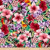 Timeless Treasures Island Breeze Tropical Floral Tropic Fabric by The Yard