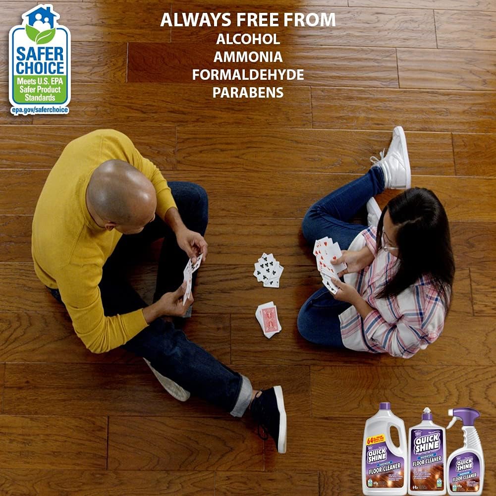 Quick Shine High Traffic Hardwood Floor Cleaner, 64 Fl. Oz, White: Home & Kitchen