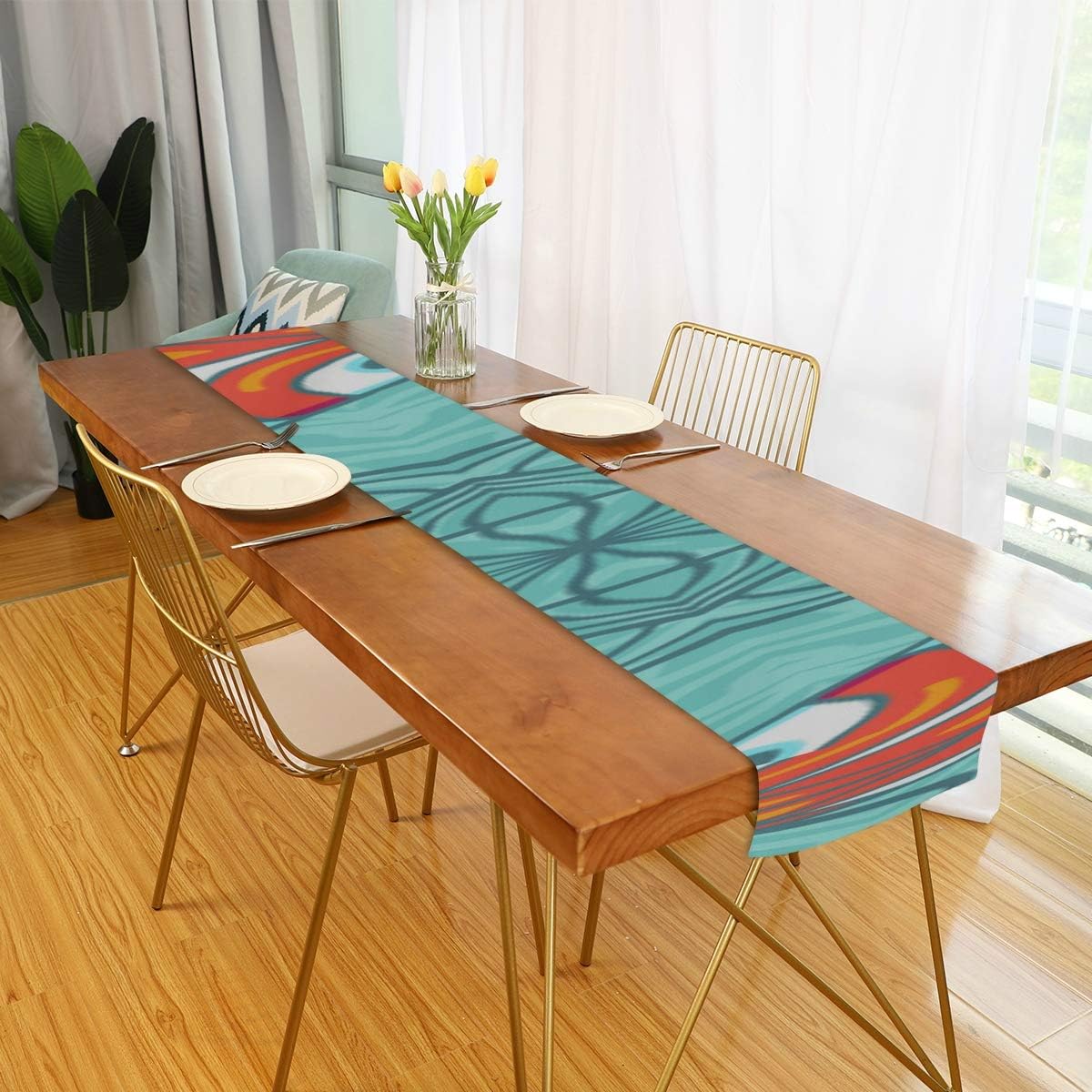 Amazon Com Yagqiny Runner For Table Japanese Koi Fish Lucky Nightstand Table Runner Nook Table Runner For Office Kitchen Dining Wedding Party Home Coffee Table Decor Home Kitchen