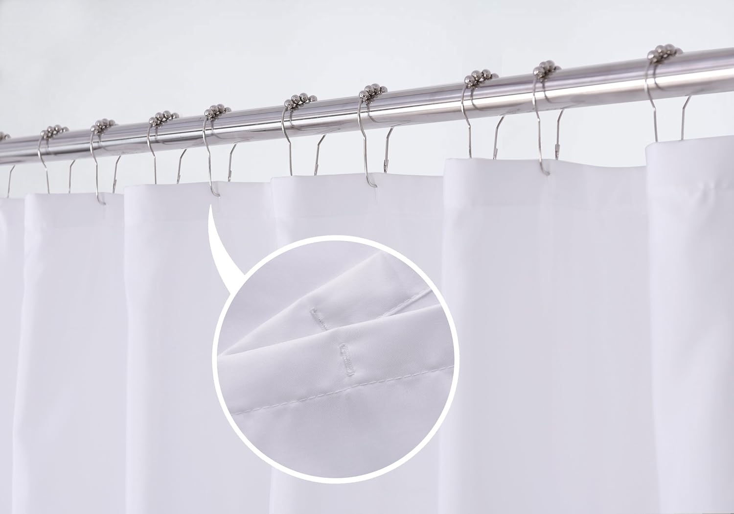N&Y HOME Fabric Shower Curtain Liner Solid White with Magnets, Hotel Quality, Machine Washable,70 x 72 inches for Bathroom, 70"x72": Home & Kitchen