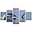 SIGNWIN 5 Panel Canvas Wall Art Modern Art Dolphin Expressive Marine Life Multicolor Nautical Photography Whale for Home Decorations Ready to Hang - 60"x32"