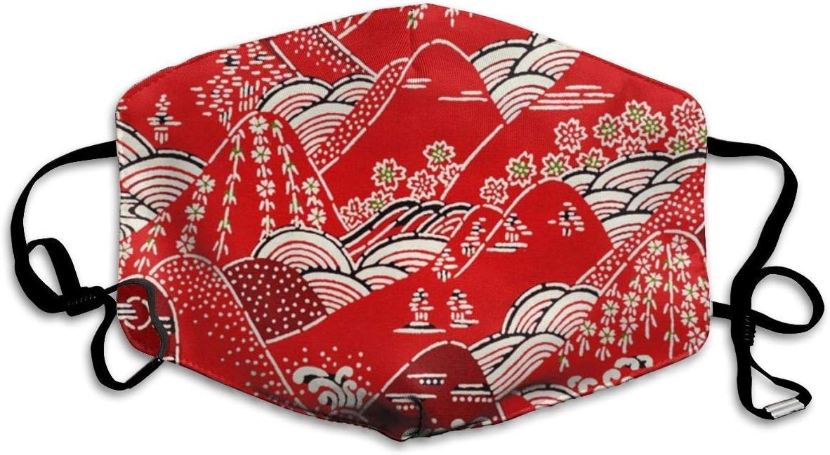 Japanese Art Mountain Unisex Breathable Face Anti-dust with Elastic Ear Loop