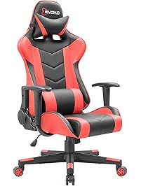 Devoko Ergonomic Gaming Chair Racing Style Adjustable Height High-back PC Computer Chair With Headrest and Lumbar Massage Support Executive Office Chair