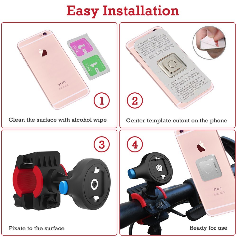 Bike Phone Mount,Universal Motorbike Phone Holder,Magnetic Phone Mount Holder for Anti Shake Fall Prevention,Bike Handlebar Phone Holder Cradle Clamp with 360 Rotate for iPhone,Samsung/Smartphone/GPS