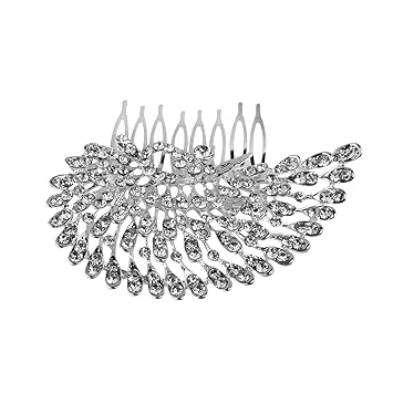 Amazon Com Tinksky Bridal Wedding Peacock Style Rhinestone