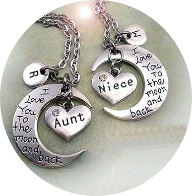 aunt and niece heart necklace