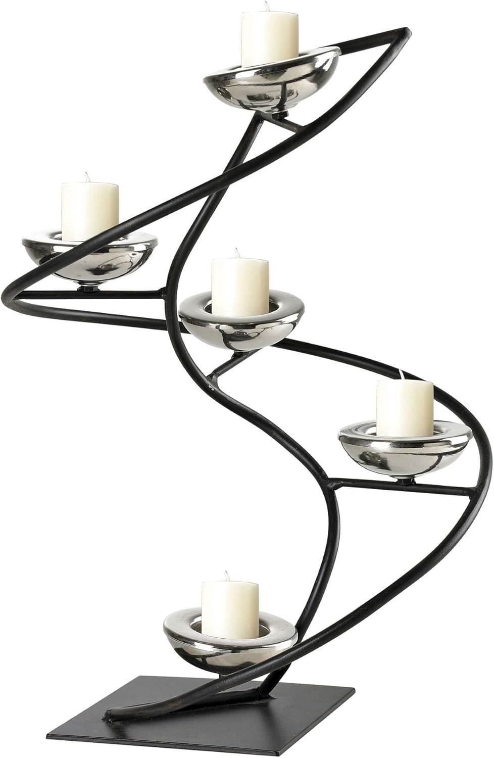 Sterling 5110036 Iron Spiral Candle Holder, Black/Chrome