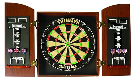 Buy Triumph Sports Round Top Bristle Dartboard Wood Cabinet Set