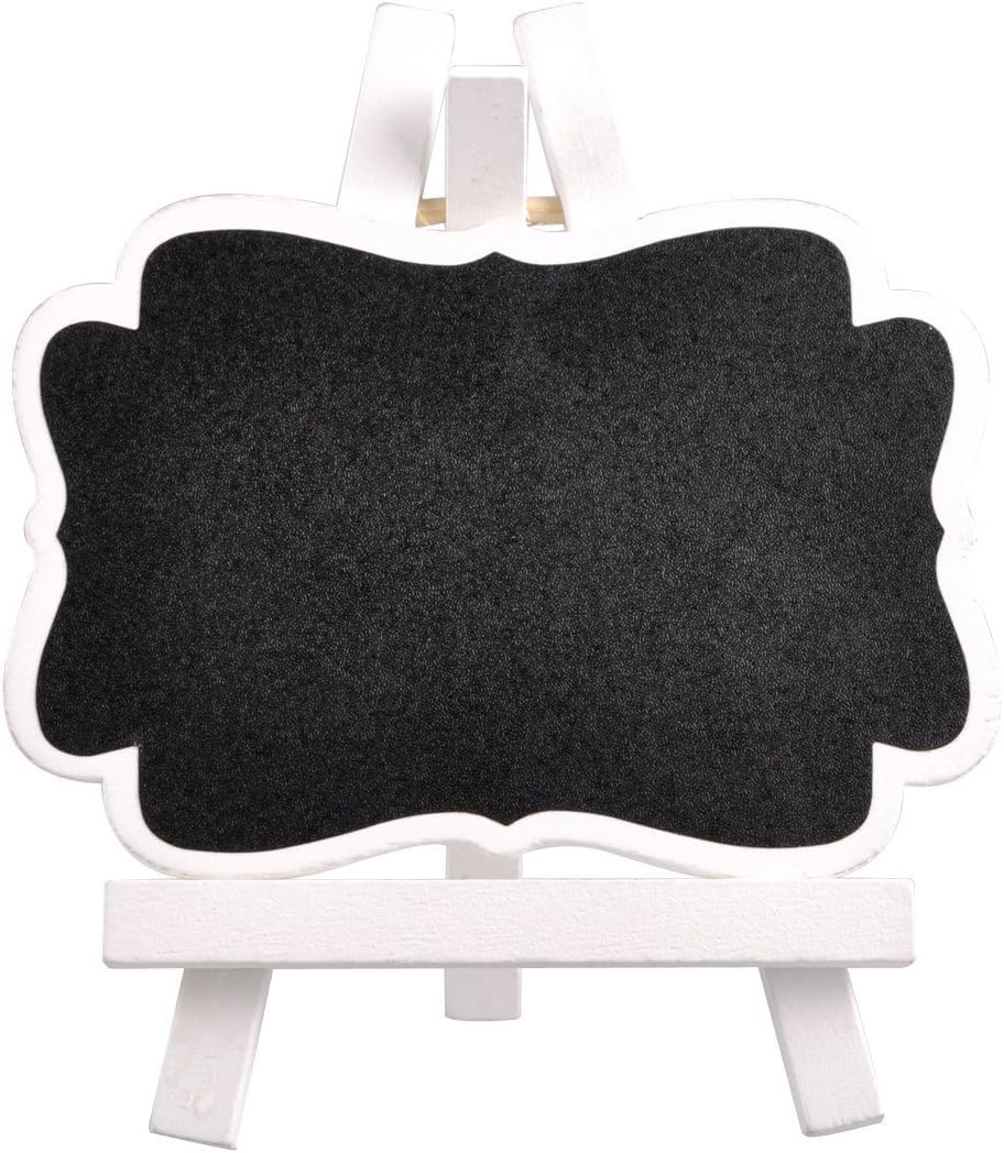 Mini Chalkboard Signs, 16 Pack Wooden White Framed Chalkboard Labels with Easel Stand, Blackboard for Food Cards, Table Numbers, Brunch Decor, Catering and Buffet Supplies for Wedding and Birthday: Office Products