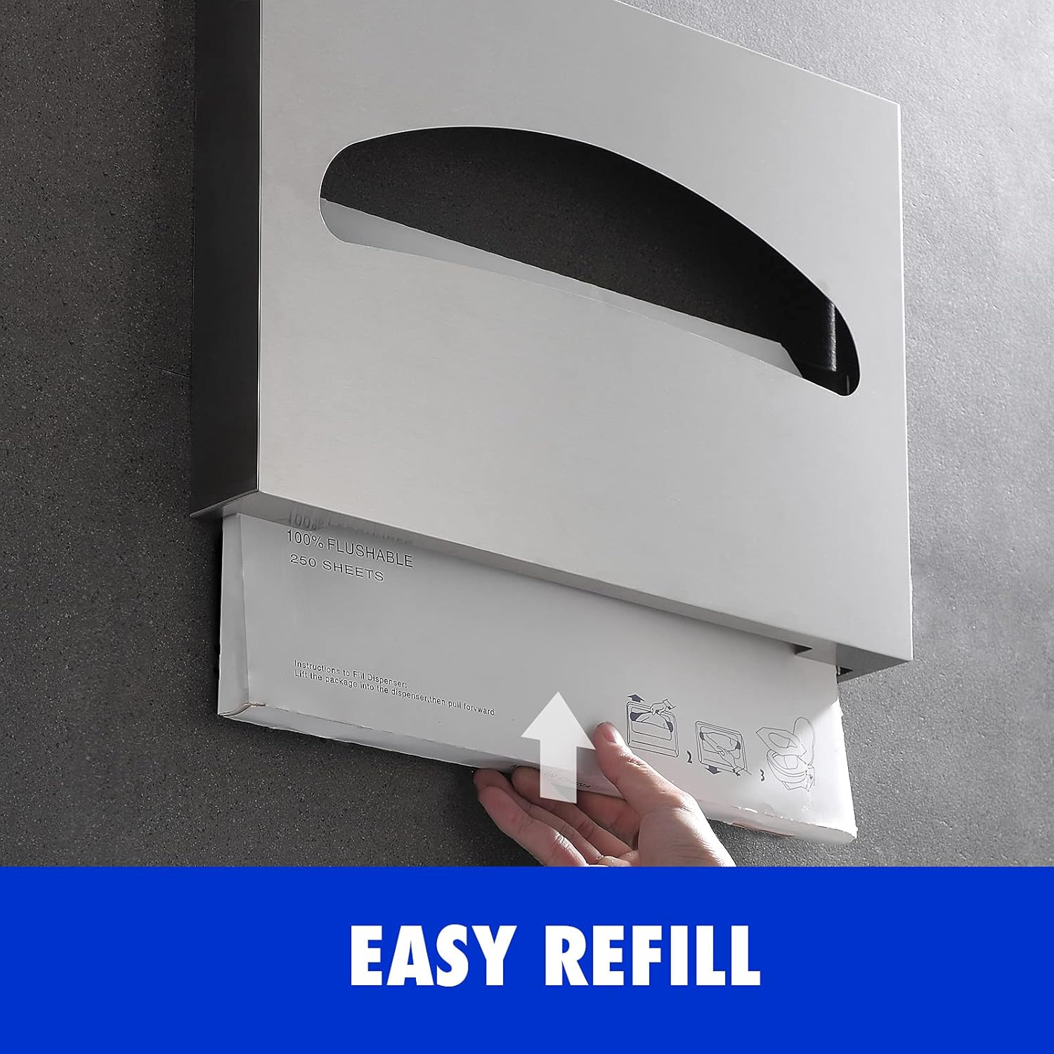 Gorlary Toilet Seat Cover Dispenser Wall Mounted SUS 304 Stainless Steel Brushed: Home & Kitchen