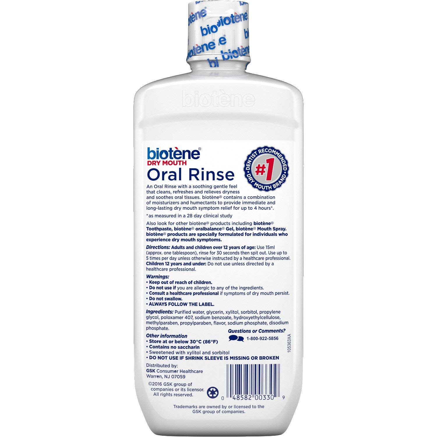 Biotene Dry Mouth Oral Rinse, Fresh Mint 16 oz: Beauty