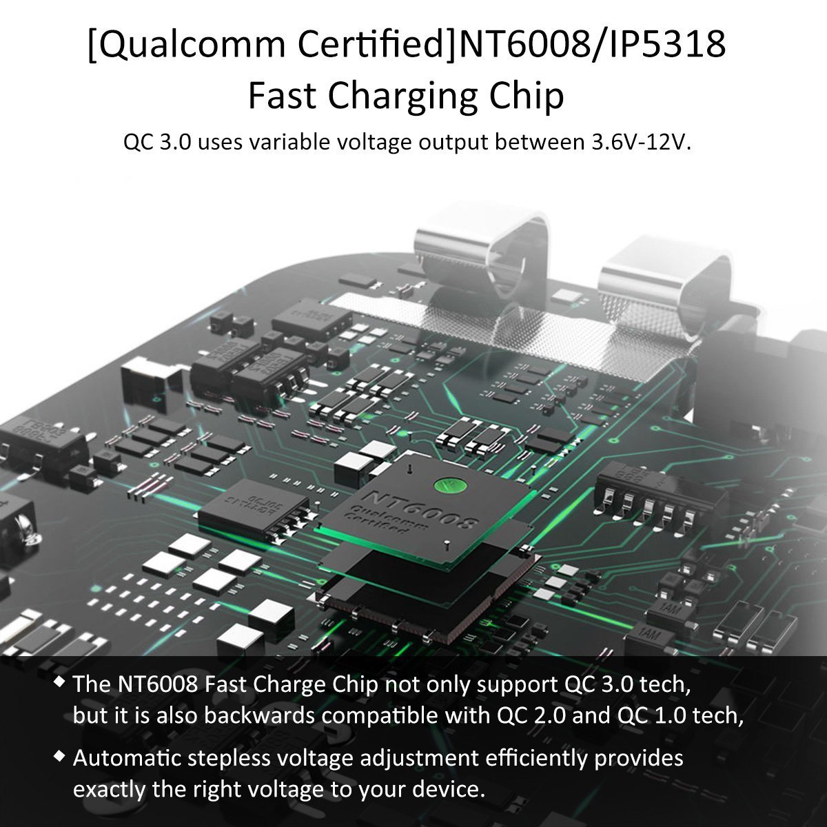 Power Bank 15600mAh Dual USB - BlitzWolf Qualcomm Quick Charge 3.0 Portable Charger with Micro USB Cable, Compact External Battery Pack with Power 3S Tech for iPhone Samsung Android Phone Tablets