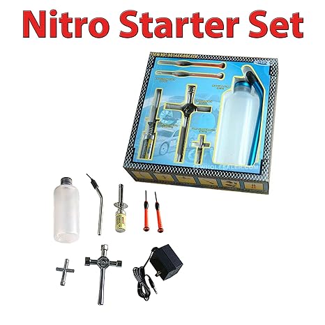 HSP Himoto Nitro-Starter set für Jamara, Carson Modelle, passend für RC ferngesteuerte Verbrenner-Fahrzeuge, Auto