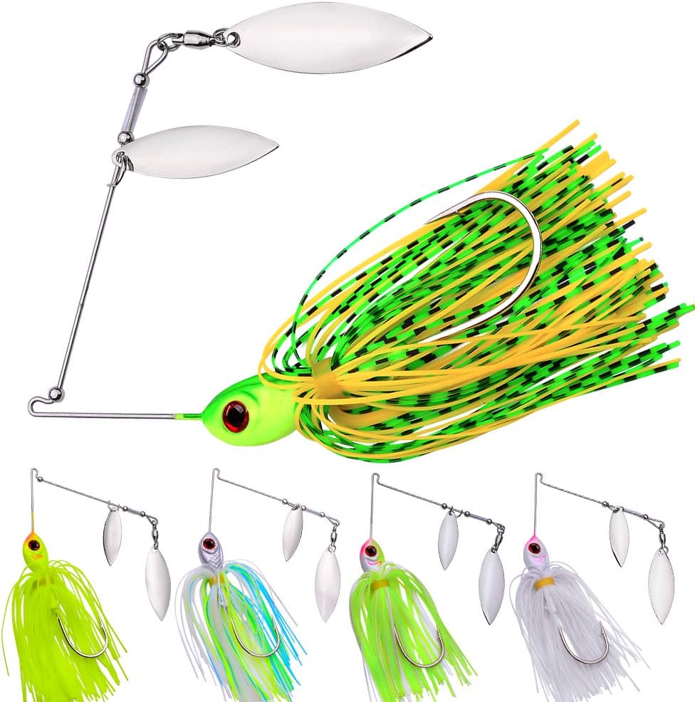 Spinnerbait Fishing Lure, Hard Metal Jig Spinner Baits Kits Swimbait for Bass Trout Pike Salmon Walleye Freshwater Saltwater 0.35oz : Sports & Outdoors