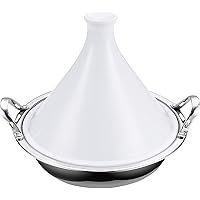 Cooks Standard Multi-Ply Clad Stainless Steel Tagine with 2 Handle and Extra Glass Lid, 4.5-Quart