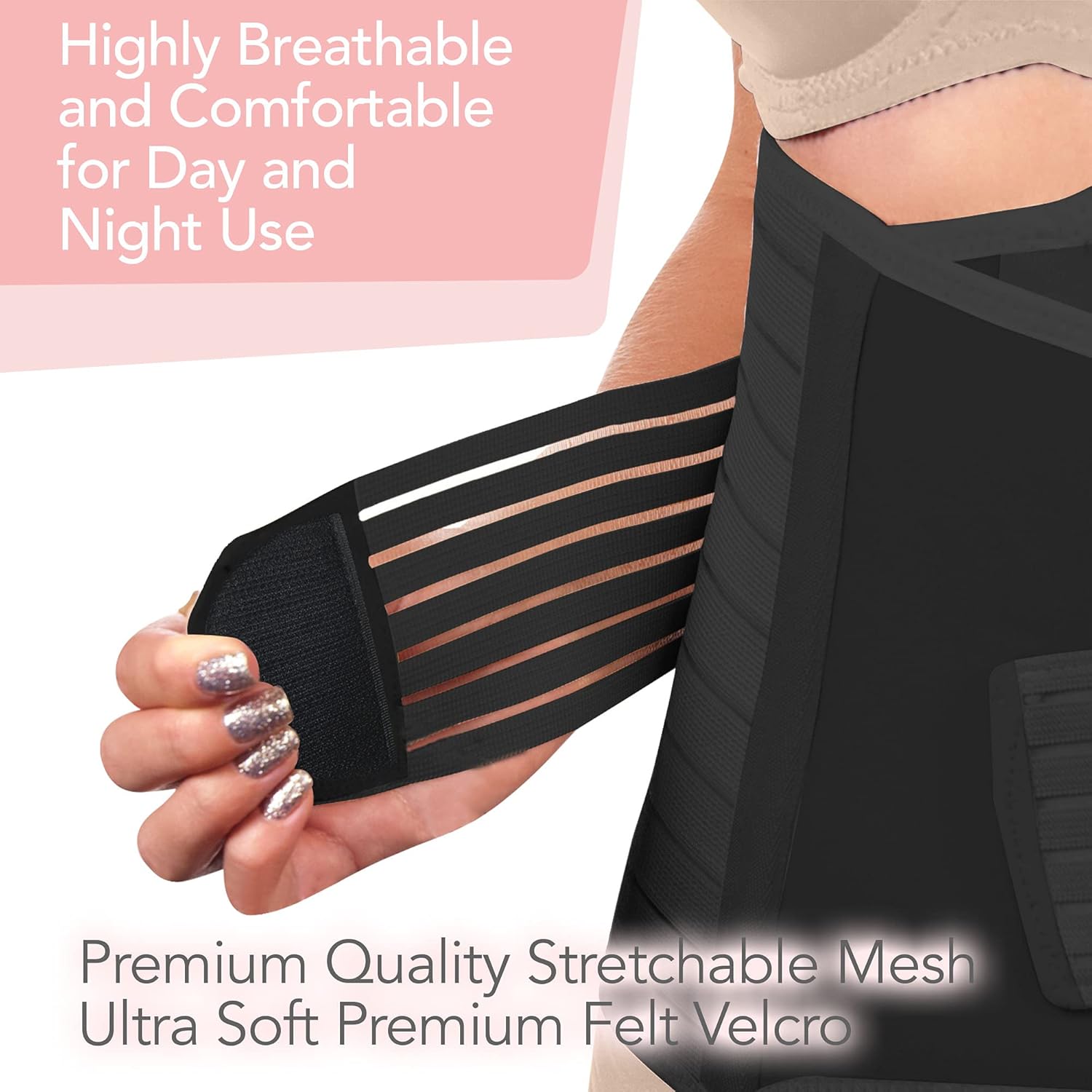 3 in 1 Postpartum Belly Support Recovery Wrap - Belly Band For Postnatal, Pregnancy, Maternity - Girdles For Women Body Shaper - Tummy Bandit Waist Shapewear Belt (Midnight Black, One Size): Health & Personal Care