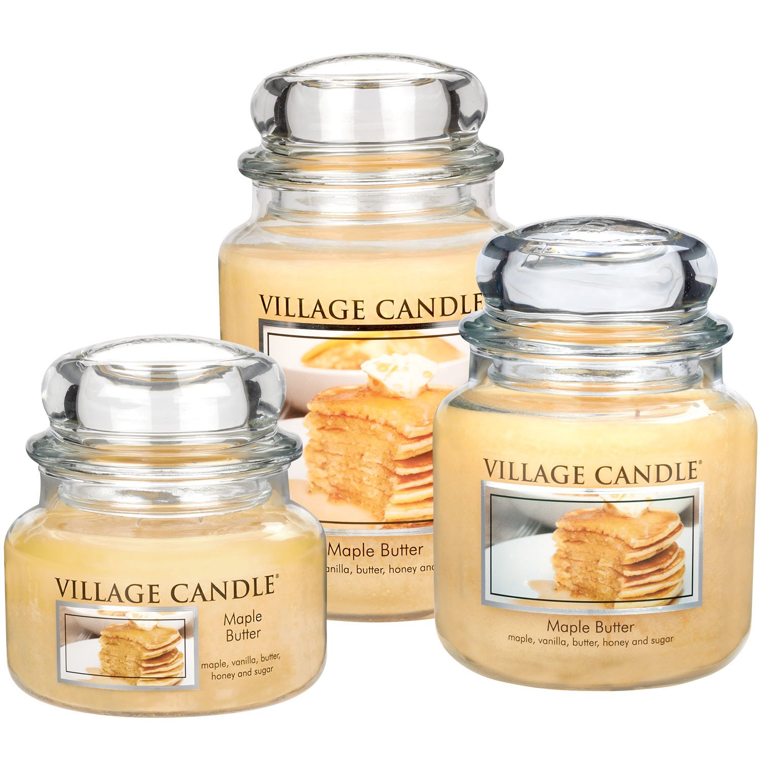 Village Candle Maple Butter 26 oz Glass Jar Scented Candle, Large