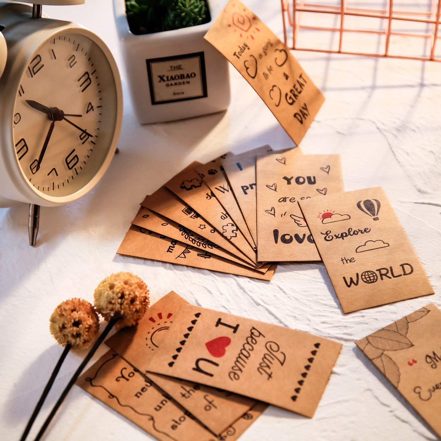 Motivational Quote Cards Mini Kraft Inspirational Cards Gratitude Encouragement Cards for Home Office School Supplies 24 Styles (48) - Image 3