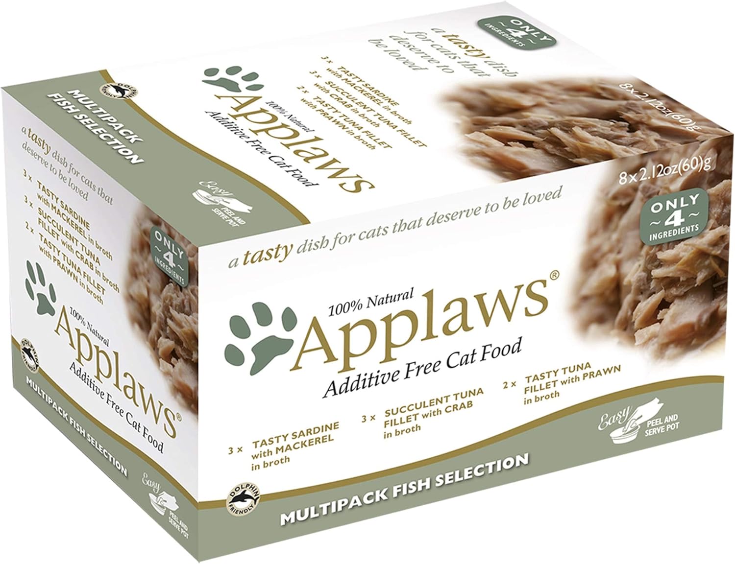 Applaws Fish Selection Multipack Wet Cat Food, 2.12 oz., Count of 8