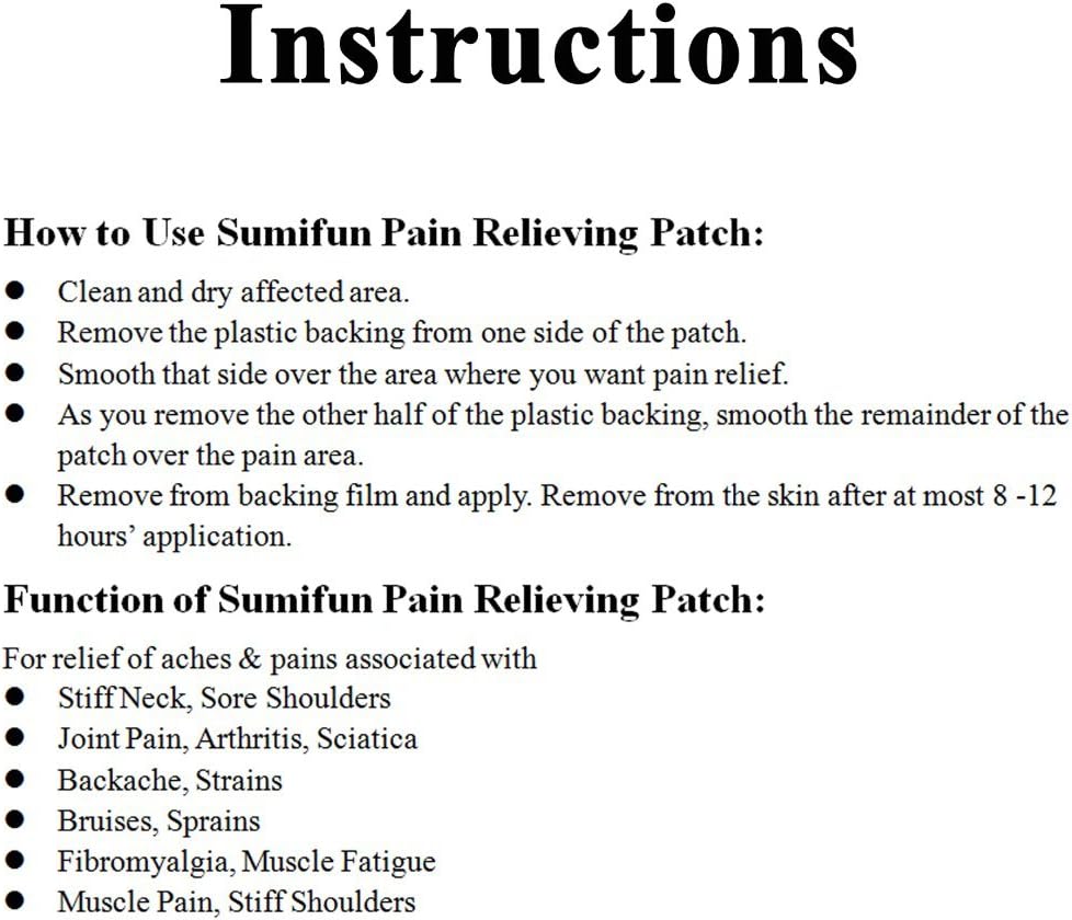Sumifun Back Pain Patches, 64 Pcs of Herbal Patches for Bone Pain Relief, Hot Patch Tigger Chinese for Relieving Muscle & Joint Soreness, for Parents, Worker (8): Health & Personal Care