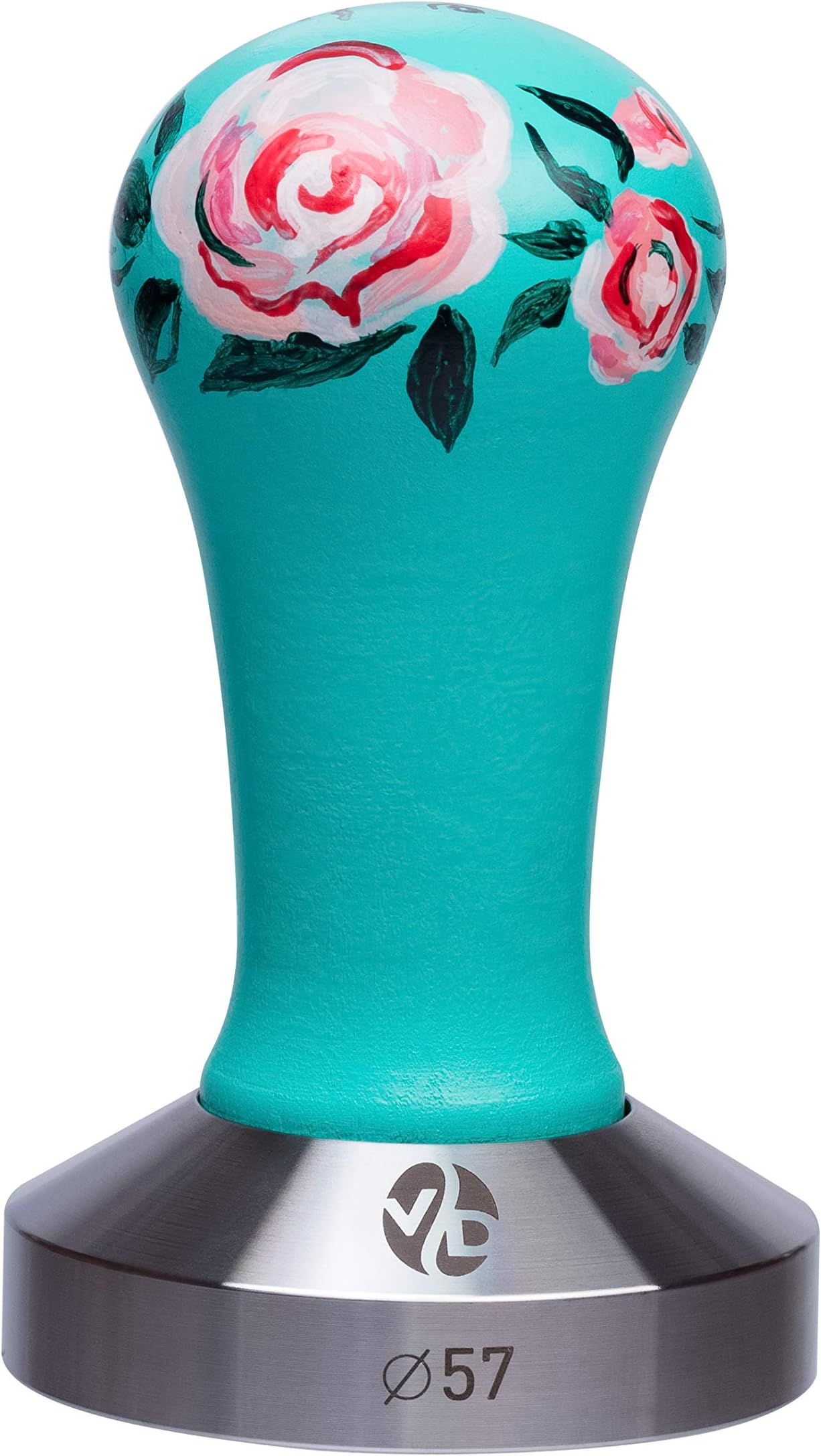 Tamper - Espresso Tamper - mm Tamper - Coffee Tamper Art"Rose" Series - Coffee Press Tool - Tamper Espresso - Stainless Steel Espresso Tamper - Handle Solid Wood (menthol, 51mm)