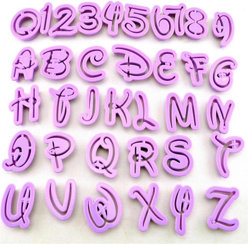 HomeyHouse Set of 36pcs DIY Letter Number Cake Mould Fondant Sugarcraft Cookie Plunger Cutter Mold Decorating Tools